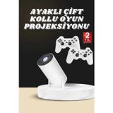 İthalat® Projeksiyon Video Oyun Konsolu Projektör Taşınabilir Ayaklı Çift Kollu 4K Çözünürlüklü