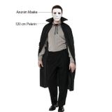 İthalat® Siyah Renk Yakalı 120 Cm Pelerin Beyaz Anonim Maske