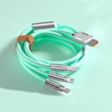 ITHINK 3IN1 METAL BAŞLIKLI ÇOKLU ŞARJ KABLOSU K50 TYPE-C MİCRO LIGHTNING - Yeşil