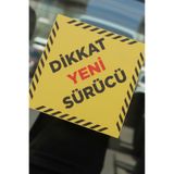 iThink Original Accessories DİKKAT YENİ SÜRÜCÜ YAZISI OTO CAM AKSESUAR SİYAH SARI RENK