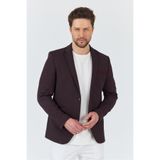 İtolo Erkek Bordo Likralı Esnek Kumaşlı Slim Fit Spor Blazer Ceket Bordo 52