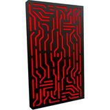 iTrack 60*120 cm Ahşap Difüzör Akustik Panel Siyah - Kırmızı Desen