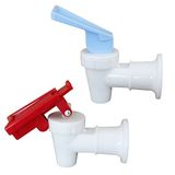 ITROLLE Su Soğutucu Musluk 2 ADET Beyaz Plastik Su Soğutucu Musluklar Yeniden Kullanılabilir Musluk Sızdırmaz Su İçecek Kolu Dökme Valfi Su Tabağı Su Musluğu Mavi ve Kırmızı (Kırmızı Güvenlik Kilidi)