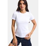 it's basic Kadın Beyaz Bisiklet Yaka%100 Organik Pamuk T-Shirt, L