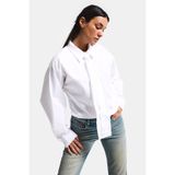 it's basic Kadın Beyaz Oversize Kravat Detaylı Bol Kesim Gömlek, M