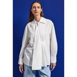 It's Basic Kadın Beyaz W5 Oversize Özel Pamuk Kumaş Tasarım Gömlek - 40