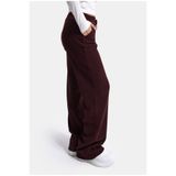 it's basic Kadın Bordo w6-35 Flare Fit İnce Fitilli Esnek Velvet Kadife Kumaş Pantolon