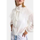 It's Basic Kadın Ekru W5 Oversize Yakalık Detaylı Özel Kumaş Tasarım Yağmurluk - Beyaz