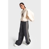 It's Basic Kadın Eşofman Takımı, Bej Sweatshirt Siyah Kot Pantolon, S Beden, Bej Siyah