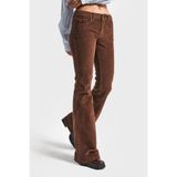 It's Basic Kadın Flare Fit Velvet Pantolon, Kahve, 34 Beden, Açık Kahve