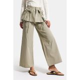 it's basic Kadın Haki Yeşil Straight Fit Bol Kesim Kemer Detaylı Pantolon, L