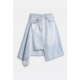 It's Basic Kadın Ice 4s6-3 Midi Boy Asimetrik Kesim Tasarım Denim Etek - 40