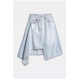 it's basic Kadın Ice 4s6-3 Midi Boy Asimetrik Kesim Tasarım Denim Etek