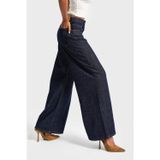 its basic Kadın İndigo Renk 7w5-50 Palazzo Fit %100 Koton Dökümlü Kumaş Denim Jean