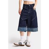 it's basic Kadın İndigo Selvedge 7s6-50 Baggy Fit Maxi Boy Özel Tasarım Denim Bermuda Şort