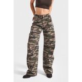 its basic Kadın Kamuflaj Renk 1w5-28 Baggy Fit Bol Kesim İç Boy 83cm Pantolon
