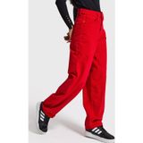 it's basic Kadın Kırmızı 26w5-19 Skater Fit Velvet Kadife Kumaş Pantolon