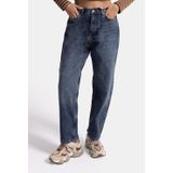 Its Basic Kadın Koyu Mavi 2w5-5 Relaxed Fit Beli Lastikli Denim Jean