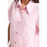 It's Basic Kadın Light Pembe 6s6-98 Oversize %100 Koton Pamuk Denim Gömlek - 40
