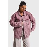 it's basic Kadın Lila 3s6-98 Oversize Özel Yıkamalı Bol Kesim Denim Ceket