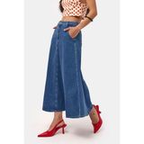 It's Basic Kadın Mavi Renk Vinca A Tipi Kesim Denim Etek - 44