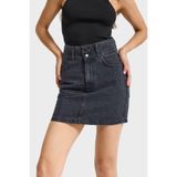 it's basic Kadın Mini Denim Etek, Koyu Füme, 40 Beden, Straight Fit, Parlak Taşlı%100 Koton
