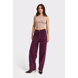 it's basic Kadın Mor Velvet Pantolon, Skater Fit, Esnek Kumaş, 34 Beden