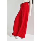 it's basic Kadın Palazzo Fit Velvet Pantolon, Kırmızı, 36 Beden