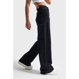 it's basic Kadın Siyah Black Od Renk Olea Wide Leg Fit Rahat Kalıp Yüksek Bel Denim Jean