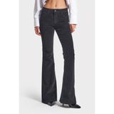 it's basic Kadın Siyah Flare Fit Velvet Pantolon, 34 Beden