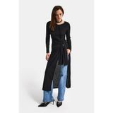 it's basic Kadın Siyah Maxi Boy Belden Bağlamalı Tunik, S