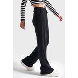 It's Basic Kadın Siyah Renk 1W41 Ince Fitilli Örme Esnek Kadife Kumaş Pantolon - 36