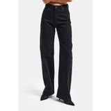 its basic Kadın Siyah Renk Doris 1s5-1 Straight Fit Yüksek Bel %100 Koton Denim Jean