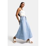 It's Basic Kadın Snow Kot Rengi Vinca A Tipi Kesim Denim Etek - 40