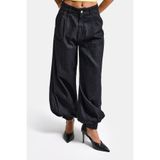 it's basic Kadın Su Yıkama Siyah 7s6-51 Jogger Fit Paça Detaylı Özel Tasarım Denim Jean