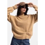 It's Basic Kadın Vizon W6-111 Oversize Aksesuar Detaylı Tasarım Triko Kazak - XS - S