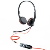 ITSPWR Bundle Plantronics® (Poly) Blackwire 3225 USB-A Kulaklık, Kulak Üstü Mono Kulaklık Kablolu, PC, Mac, Tablet ile Uyumlu, Tip-C 4 Bağlantı Noktalı Hub ile birlikte gelir