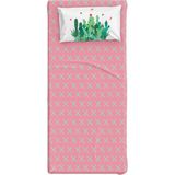 Itsy Bitsy Kids Cactopia Pembe Mint Pamuk Saten Unisex Çocuk Çarşaf Seti 90 x 190 cm - Pembe - Mint Yeşili - Standart