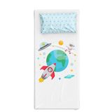 Itsy Bitsy Kids Spacey Pamuk Saten Çok Renkli Çocuk Çarşaf Seti 90x190cm