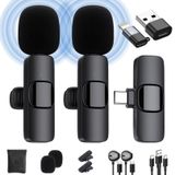 IUMAKEVP iPhone/Android Telefon/Dizüstü Bilgisayar için Kablosuz Yaka Mikrofon, Video Kaydı, Canlı Yayın, Röportaj, TikTok, YouTube için Otomatik Gürültü Azaltma ile Yaka Mikrofonunda Tak-Çalıştır