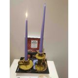 Iv Candles Bougie Candelabre 3'lü Açık Lila Büyük Boy Şamdan Mumu