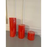 Iv Candles Candela Di Registro 3'lü Set Kırmızı Dev Baton Kütük Mum