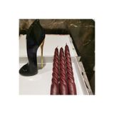 iv candles Homedecor 3'lü Bordo Burgulu Şamdan Mumu Bordo