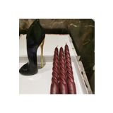 Iv Candles Homedecor 3'lü Bordo Burgulu Şamdan Mumu