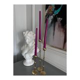 iv candles Homedecor 3'lü Fuşya Şamdan Mumu Fuşya 35 x 50