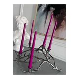 iv candles Homedecor 6'lı Fuşya Şamdan Mumu Fuşya