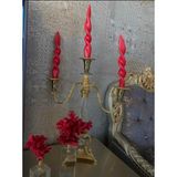 Iv Candles Homedecor Kırmızı 3'lü Büyük Burgulu Şamdan Mumu - 1 Adet - Ares Kırmızı