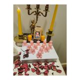 iv candles İV BLUE PURPLE Babyshower 10 Adet Pembe Ayıcık Mum Pembe