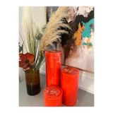 iv candles İV candles Candela Di Registro 3'lü Set Kırmızı Dev Kütük Mum Kırmızı