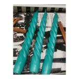 iv candles İV candles Homedecor 3'lü Turkuaz Burgulu Şamdan Mumu Turkuaz
